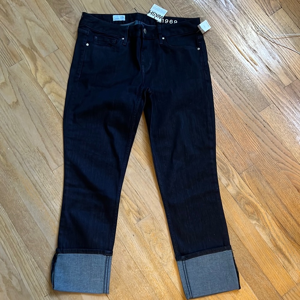 NWT Womens Gap Always Skinny Jeans Dark Wash cuffed jeans GAP 1969 size 29s